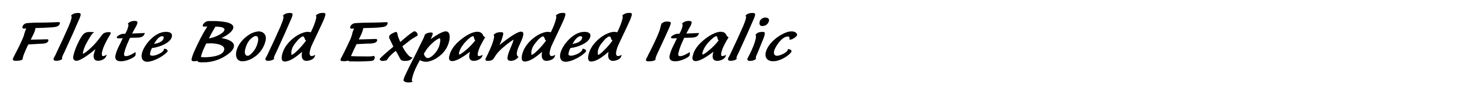 Flute Bold Expanded Italic